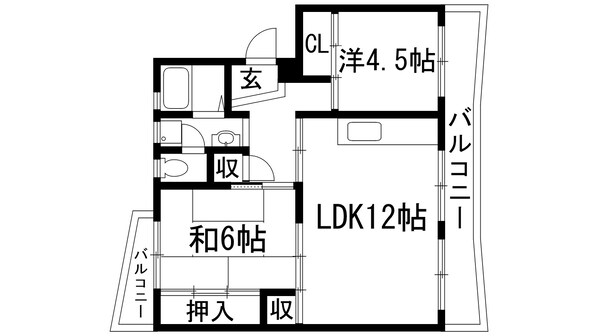 中山五月台20号棟の物件間取画像